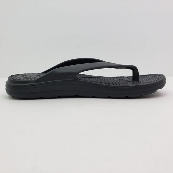 NEW Totes Sol Bounce Mens Size 13 Black Slip On Comfort Thong Flip Flop Sandals - Picture 4 of 10